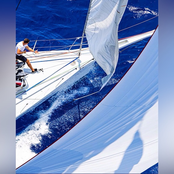 Polo Ralph Lauren Nantucket Crest Blue, White, and Red Striped  Performance Tee - Picture 8 of 11